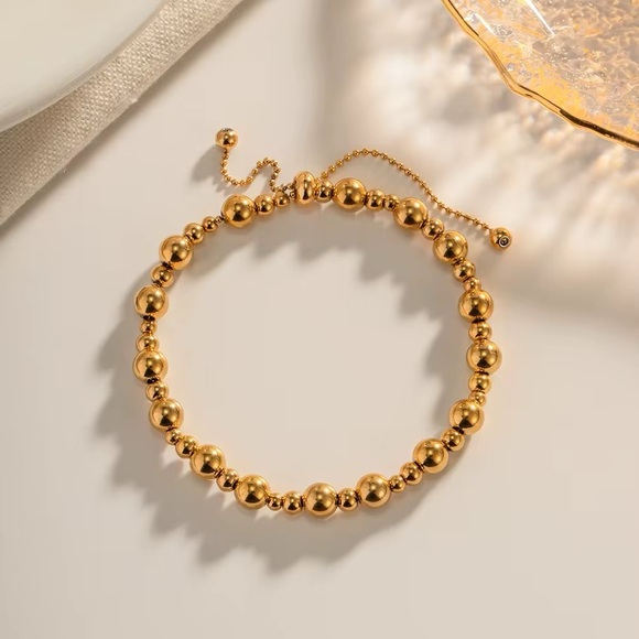 18K Gold Plated Beaded Bracelet - Picture 2 of 5
